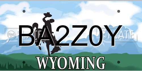 BA2Z0Y Wyoming License Plate