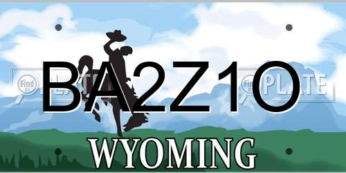 BA2Z1O Wyoming License Plate