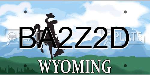 BA2Z2D Wyoming License Plate