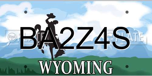 BA2Z4S Wyoming License Plate