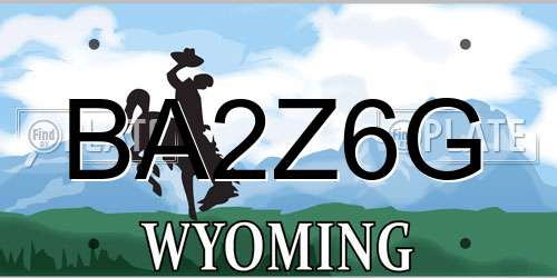 BA2Z6G Wyoming License Plate