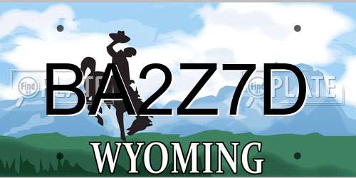 BA2Z7D Wyoming License Plate