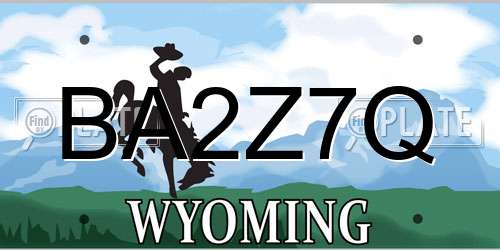 BA2Z7Q Wyoming License Plate