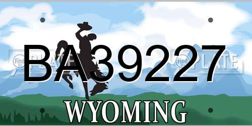 BA39227 Wyoming License Plate