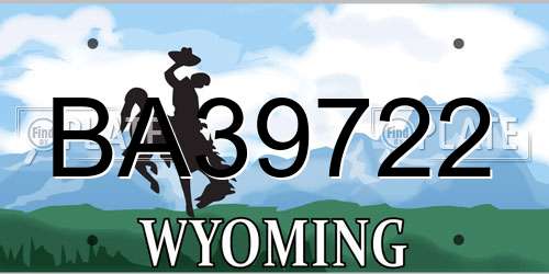 BA39722 Wyoming License Plate
