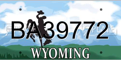 BA39772 Wyoming License Plate