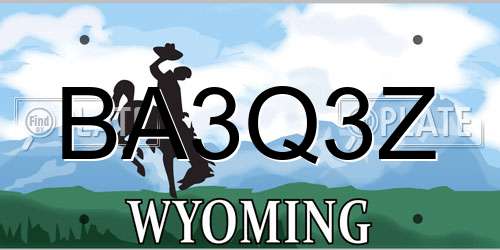 BA3Q3Z Wyoming License Plate