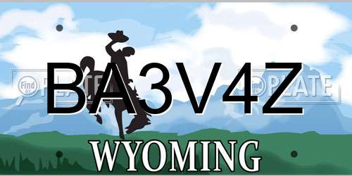 BA3V4Z Wyoming License Plate