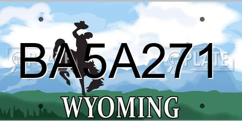 BA5A271 Wyoming License Plate