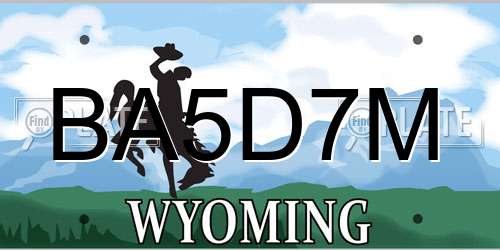 BA5D7M Wyoming License Plate