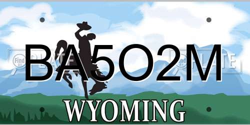 BA5O2M Wyoming License Plate