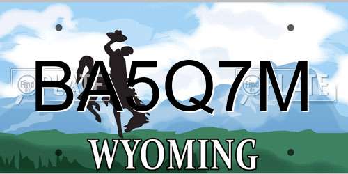 BA5Q7M Wyoming License Plate