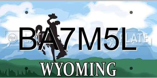 BA7M5L Wyoming License Plate