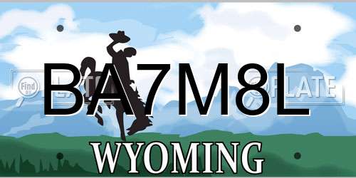 BA7M8L Wyoming License Plate