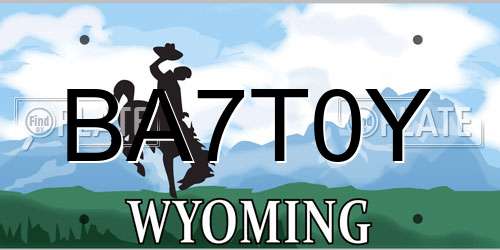 BA7T0Y Wyoming License Plate