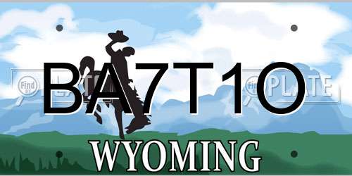 BA7T1O Wyoming License Plate