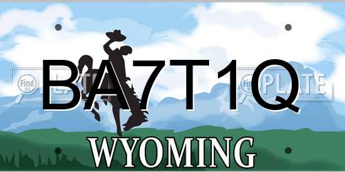 BA7T1Q Wyoming License Plate