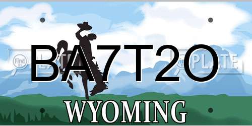 BA7T2O Wyoming License Plate