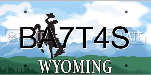 BA7T4S Wyoming License Plate