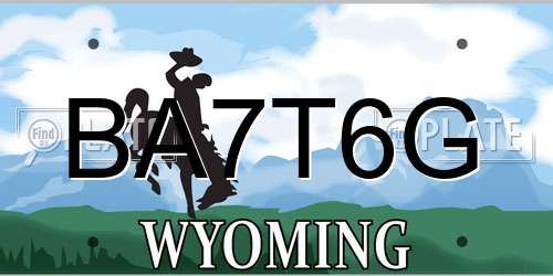 BA7T6G Wyoming License Plate