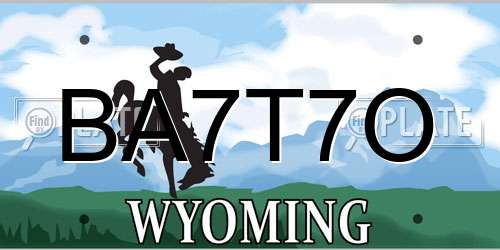 BA7T7O Wyoming License Plate