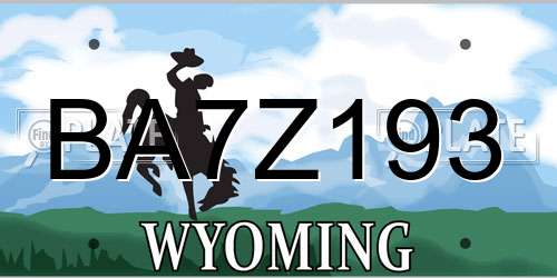 BA7Z193 Wyoming License Plate