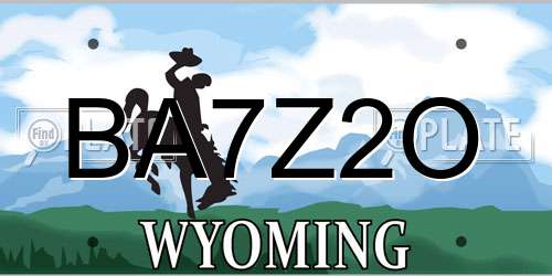 BA7Z2O Wyoming License Plate