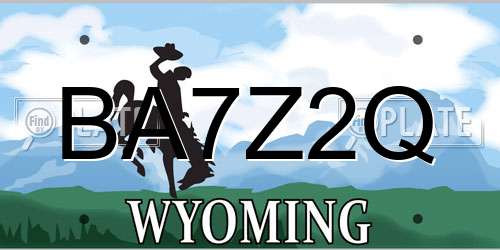 BA7Z2Q Wyoming License Plate
