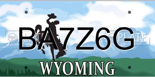 BA7Z6G Wyoming License Plate