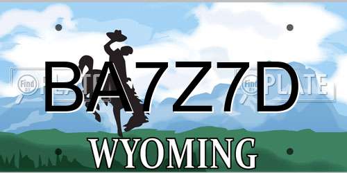 BA7Z7D Wyoming License Plate