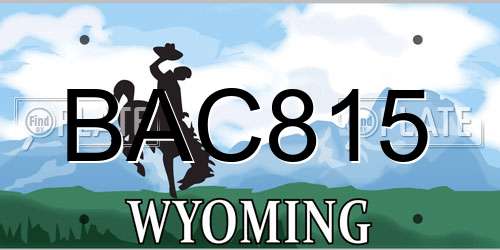 BAC815 Wyoming License Plate