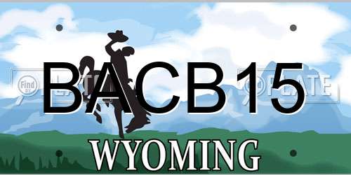 BACB15 Wyoming License Plate