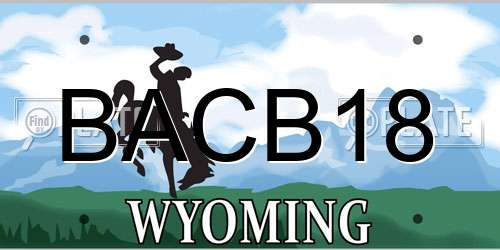 BACB18 Wyoming License Plate