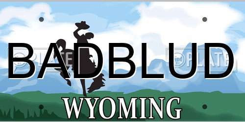 BADBLUD Wyoming License Plate