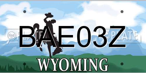 BAE03Z Wyoming License Plate