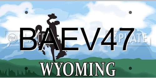 BAEV47 Wyoming License Plate