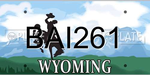 BAI261 Wyoming License Plate