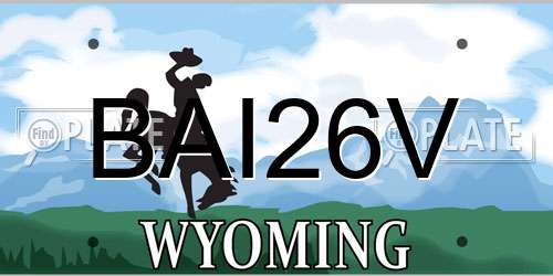BAI26V Wyoming License Plate