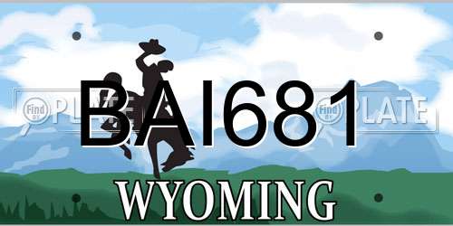 BAI681 Wyoming License Plate