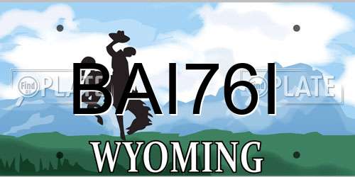 BAI76I Wyoming License Plate