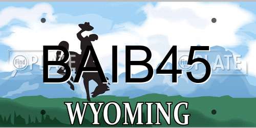 BAIB45 Wyoming License Plate