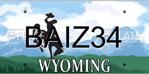 BAIZ34 Wyoming License Plate