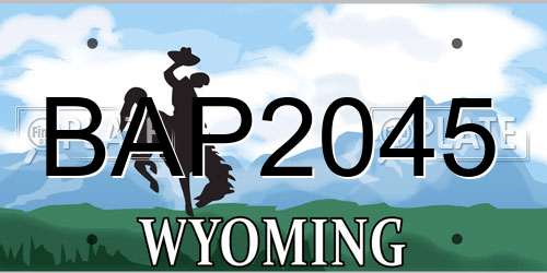 BAP2045 Wyoming License Plate