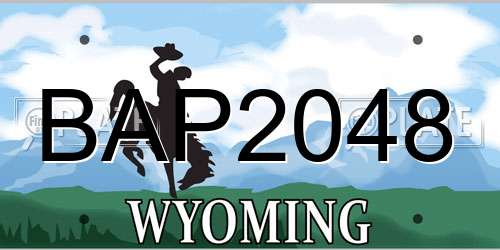 BAP2048 Wyoming License Plate