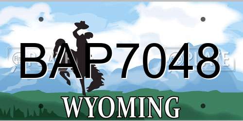 BAP7048 Wyoming License Plate