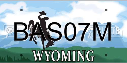 BAS07M Wyoming License Plate