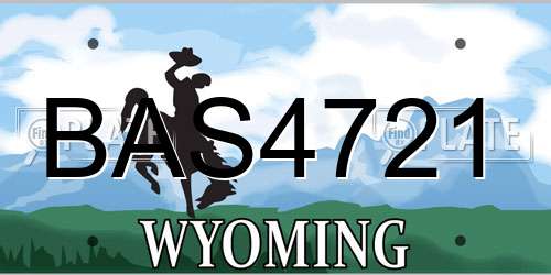 BAS4721 Wyoming License Plate