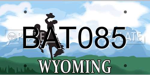 BAT085 Wyoming License Plate