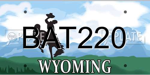 BAT220 Wyoming License Plate