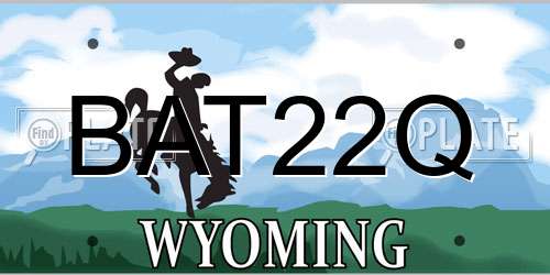 BAT22Q Wyoming License Plate